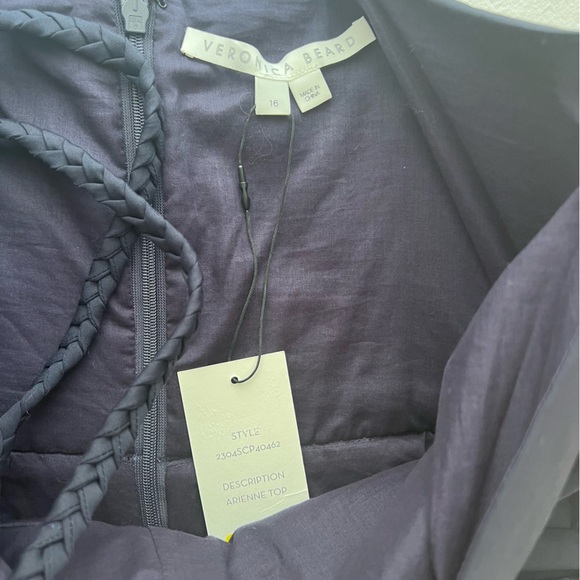 VERONICA BEARD Arienne ruched stretch-cotton poplin halterneck top - Picture 6 of 10